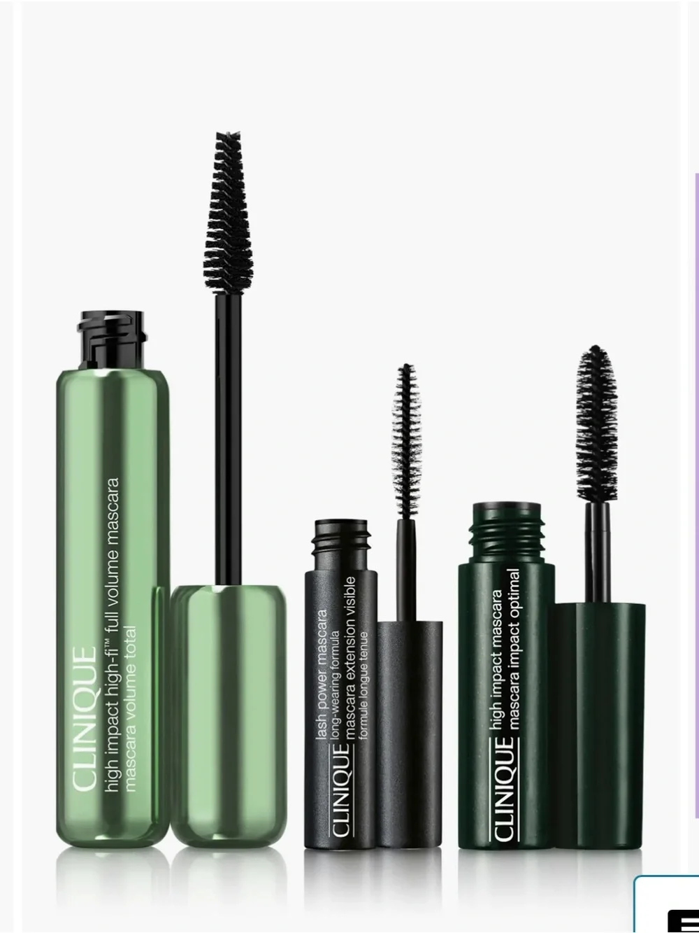 Clinique Mascara Trio with Metallic Green Tubes